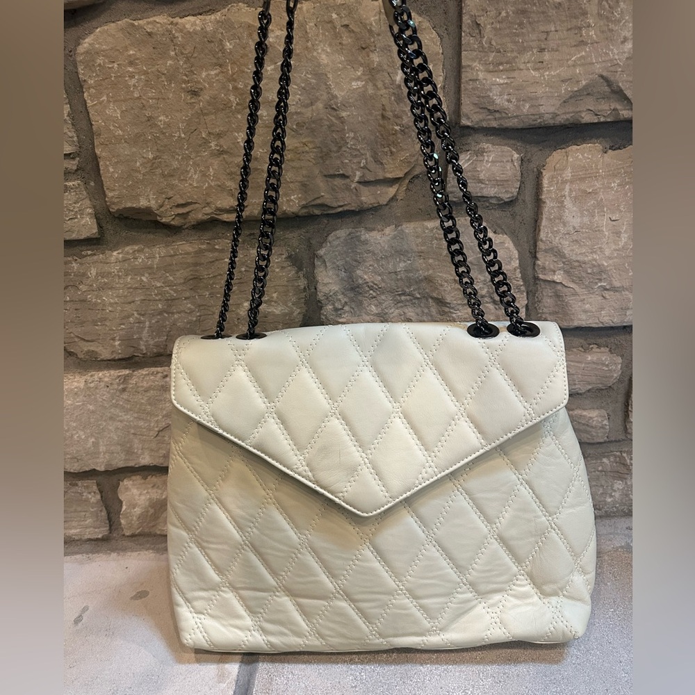 ROBERTA ROSSI White Quilted Chain Bag